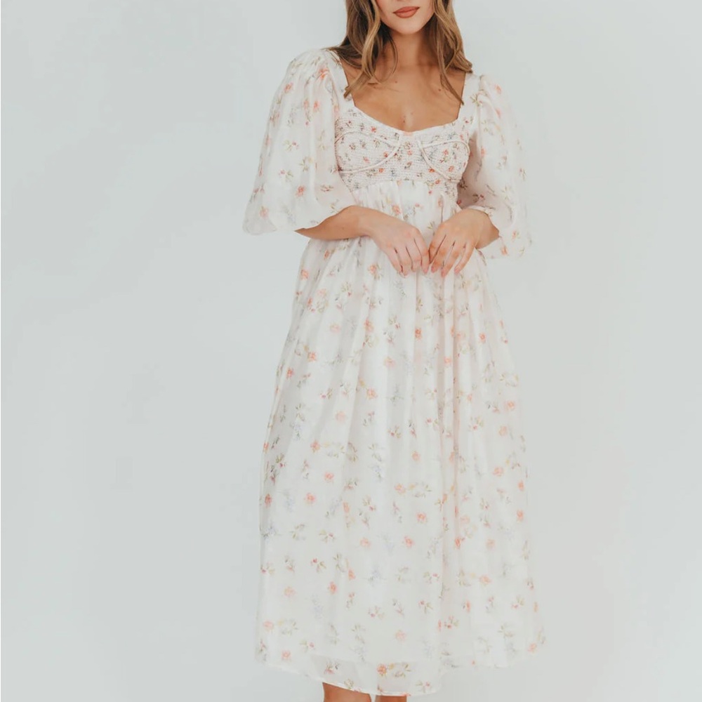 Floral White Dress